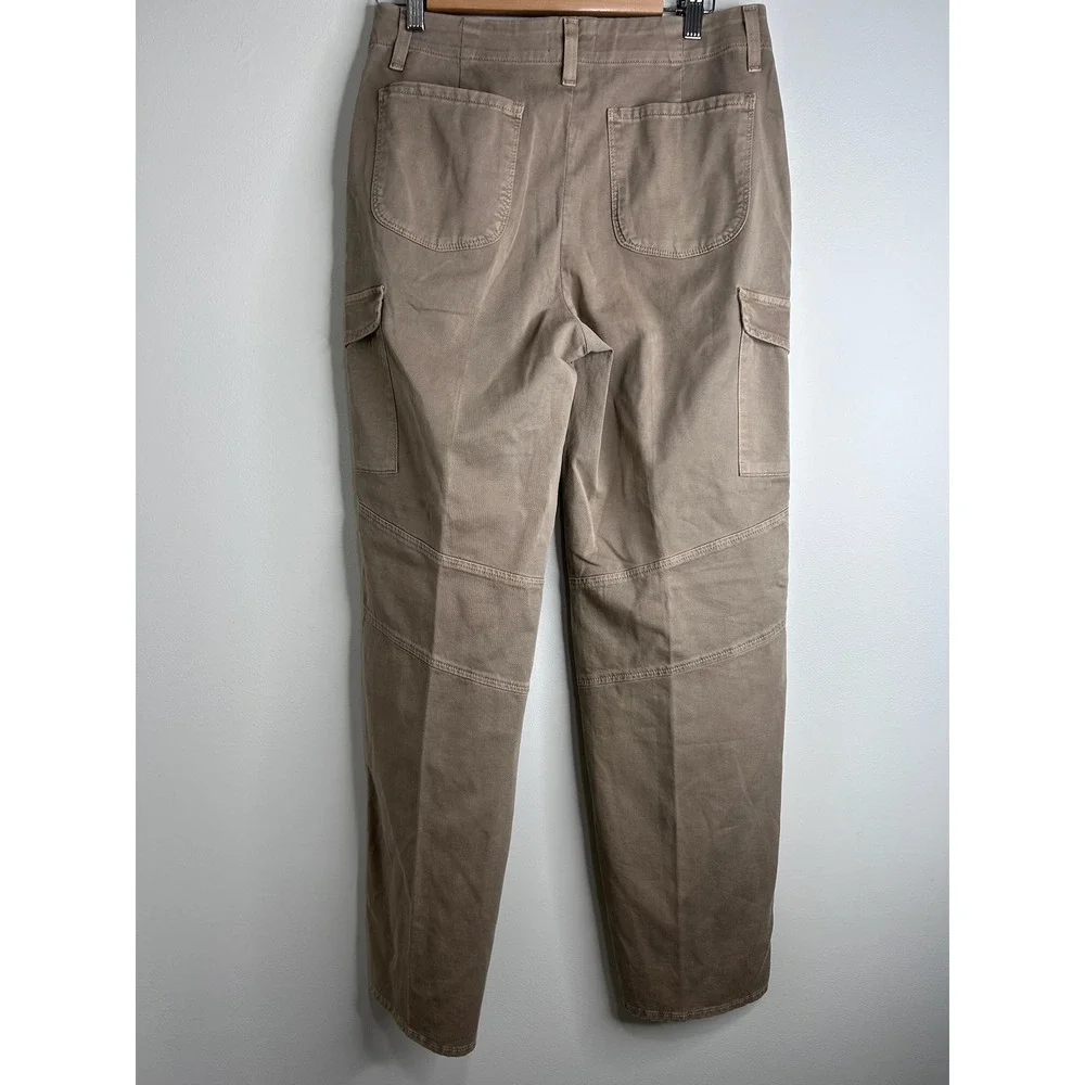 L'AGENCE Brooklyn High Rise Utility Wide Leg Cargo Pants Rye Tan Sz29 Designer - Picture 4 of 11